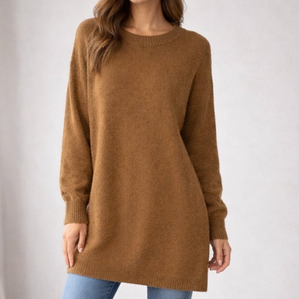Dreamers Size M/L Cozy Brown Knit Sweater Dress